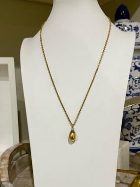 Gold Tone Faberge Egg Necklace